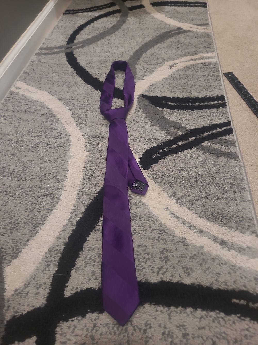 Express Men's Neck Tie Purple on Purple Textured Stripe 2.5 Width 60 Length